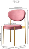 Chaise avec pieds en métal, chaise de salle à manger en velours, chaises de salon de loisirs en maïs, chaise de vanité de chambre à coucher, chaise d'appoint moderne avec siège moelleux(Orange,Gold Le