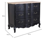 Palazzo Hma053 Commode baroque Noir antique Commode à tiroirs