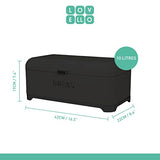 KitchenCraft Lovello Boîte à Pain en Acier, 42 x 22 x 18 cm, Noir