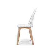 Kosmi - Chaise de Salle à Manger EMY Blanche avec Pieds en Bois
