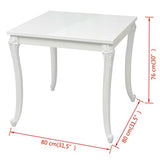 vidaXL Table de Salle à Manger Cuisine 80 x 80 x 76 cm Laquée Blanche
