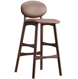 HWSY Tabourets de Bar en Bois Massif Simples et Modernes, Pieds en Noyer, siège en PU avec Dossier, Chaise de Petit-déjeuner, Hauteur d'assise 75 cm (Couleur: Marron) Interesting
