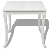vidaXL Table de Salle à Manger Cuisine 80 x 80 x 76 cm Laquée Blanche