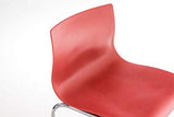 CLP Tabouret De Bar en Plastique I Chaise Haute De Bar Empilable I Piètement Et Repose-Pieds en Métal I Hauteur D'Assise 76 cm, Couleur:Rouge, Couleur du Cadre:Chrome