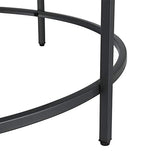 Table Basse Ronde pour Salon Petite Table Stylée Plateau en Verre Pieds en Acier 84 x 45,5 cm Noir