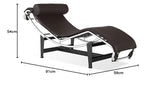 Charles Le Corbusier LC4 Chaise longue marron foncé - Chaise longue moderne avec position coulissante - Cuir marron