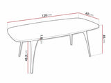 Comfivo Table Basse Oswego 125 Métal Marbre Noir