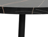 Lisa Design - Helsinki - Table Basse - Effet marbre - 80 cm, Noir