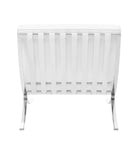 Furnwise Fauteuil de salon moderne en cuir avec cadre en acier inoxydable poli (blanc)