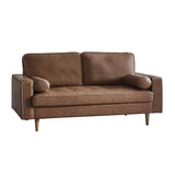 Julian Bowen Henley Canapé 3 Places en Similicuir Marron, Bois, 3 Seater