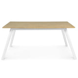 IDMarket - Table scandinave Extensible Rectangle Inga 6-8 Personnes Plateau Bois Pieds Blancs 160-200 cm
