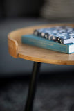 WENKO Petite Table Basse Ronde, Table d'appoint Bout de canapé Bois, Table d'appoint pour Le Salon, Meuble de Salon Tendance Pied métal Noir, Bois Bambou, Ø 40 x 50 cm