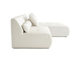 Lisa Design - Onyx - canapé modulable d'angle réversible 4 Places - en Tissu Mailles 3D, Beige