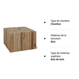 vidaXL Teck Authentique Table Basse 50x50x35 cm Table d'Appoint Meuble Canapé