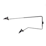 CXYWBD Appliques Rétro Loft Industrial Wall Lights Serge Mouille V-Option Lampes French Designer Rotation Fumeuses murales for décoration de la Maison Size Black 120 cm