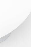 Kare Design Table Schickeria, blanc, bois MDF, pied en acier, minimaliste, table a manger, table ronde pour 4 personnes, salle à manger, salon, bureau, Ø110