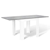 IDMarket - Table à Manger Extensible Rectangle Dona 6-8 Personnes Plateau Effet béton 80-160 cm