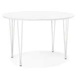 KADIMA DESIGN August Table de Salle à Manger Table de Cuisine Wood Bois Blanc (White) 120 x 120 x 73