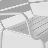 Oviala Palavas - Fauteuil de terrasse Bas Relax Acier Blanc