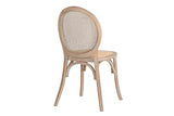 Adda Home Chaise, Bouleau Rotin, Naturel, Gris, 44X48X92 CM