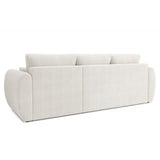 BAÏTA Canapé d'angle REFA Convertible Tissu Bouclette Blanc