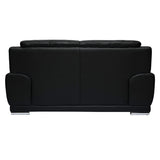 Miliboo Canapé Design 2 Places en Cuir Noir et Acier chromé Tamara