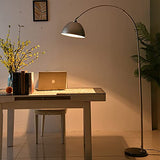 jiande 185cm Lampe de Plancher d'arc Moderne Lumière de Lecture for Salon Chambre à Coucher. Base de marbre. Prise de Plancher de Sol réglable en Acier Inoxydable E27