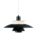 Lustre d'art de designer nordique pour restaurant, bar, café et chambre à coucher, lustre multicouche en aluminium avec bouton simple, tête unique, finition noire, taille 40 cm