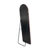 NESHER HOME Miroir Mural Pleine Longueur 160x50cm Complet arqué à Poser au Sol avec Support ou à accrocher au Mur avec kit de Fixation Inclus - Finition du Cadre en Aluminium brossé Rose Gold