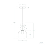 LEDKIA LIGHTING - Suspension Métal et Verre Baudelaire | Design Vintage Élégant | Compatible Ampoules LED E14 | Câble Réglable | Usage Polyvalent, Rose, Verre