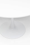 Kare Design Table Schickeria, blanc, bois MDF, pied en acier, minimaliste, table a manger, table ronde pour 4 personnes, salle à manger, salon, bureau, Ø110