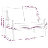INLIFE Canapé de Jardin 120 cm avec Coussin Bois d'acacia massifMeubles,Mobilier de Jardin,Sièges de Jardin,Bancs de jardin-40.92 lb-Brun-33855