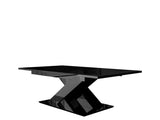 Bestmobilier - Table À Manger Buriti Rectangulaire en Bois Noir Laqué - Salle à Manger