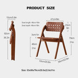 GAOBINGB Chaises de Salle à Manger Pliantes rétro, Chaise Pliable en Bois avec Dossier en Cuir tressé, Chaise sans accoudoirs en Cuir tressé à la Main, chaises d'appoint de Cuisine pour invités, Pet