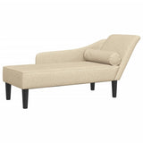 Chaise longue avec coussins crème tissu
