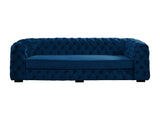Vente-unique - Canapé 3 Places Chesterfield Stanley - Velours Bleu Nuit