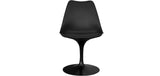 Iconik Interior Tulip Style Chaise de Salle à Manger - Chaise pivotante Noire - Tulip Blanc