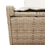 Gecheer Chaise Longue Double avec Coussins Beige résine tressée, Bain de Soleil inclinable de Jardin Exterieur, Dossier Réglable Lit de Jardin Transat de Plage Relax