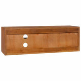 vidaXL Meuble TV Mural Armoire Basse Meuble Divertissement avec 1 Compartiment et 2 Etagères Salon Maison Intérieur 90x30x30 cm Bois de Teck Massif