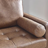 Julian Bowen Henley Canapé 2 Places Simili Cuir Marron, Similicuir, 2 Seater