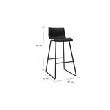 Miliboo Tabourets de Bar Design Noir 76 cm (Lot de 2) ONA