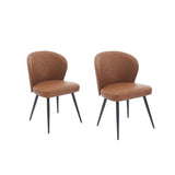 6XPCS Chaises de salle à manger en cuir PU , chaises de salle à manger et de cuisine modernes, capacité de charge de 150KG Chaises d'appoint tapissées avec pieds en acier-MARRON (2, marron, Moyen)
