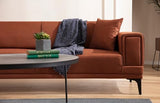 Menzzo Canapé 2 Places Vertice Tissu Toile Rouge Brique