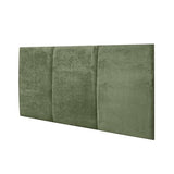 DHOME Tête de Lit Capitonnée en Velours Côtelé Premium Uni Anti-Taches Design Modulaire Vertical Autocollant Tête de Lit Chambre Rembourrée (Vert Forêt, 100cm, Hauteur 80cm, x3)