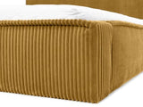 Best Mobilier - Lit 160X200 cm Swan en Velours Côtelé Jaune avec Sommier Inclus - Chambre Adulte