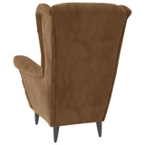INLIFE Fauteuil marron velours 4067