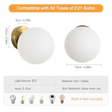Comely Applique Murale E27 Moderne, Lampe Murale en Verre et Fer Doré, Lampe murale industrielle Éclairage Décoratif pour Chambre, Couloir et Escalier