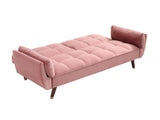 Vente-unique - Canapé 3 Places Convertible clic-clac en Velours Rose GULCAN