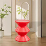 Qianly Tabouret de Canapé, Table de Chevet, Forme Unique, Tabouret D'appoint, Petite Table de Nuit, Siège à Langer pour La Décoration de La Chambre de Bé, Rouge, 3 Niveaux