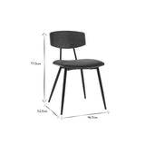 Miliboo Chaises Vintage en Bois foncé Noyer assises Noires et métal Noir (Lot de 2) Joline
